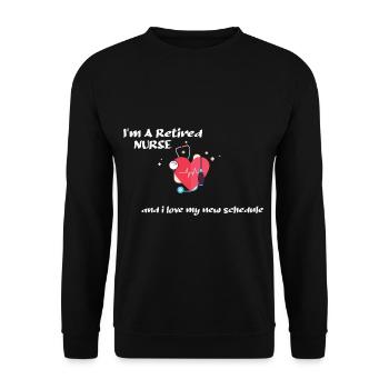 Je suis infirmière à la retraite et je - Sweat-shirt Unisexe - noir - Devant - Alina (178cm) & Michal (187cm)