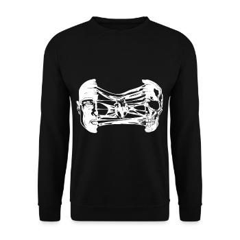 Skull Gothic - Unisex Sweatshirt - black - Front - Alina (178cm) & Michal (187cm)