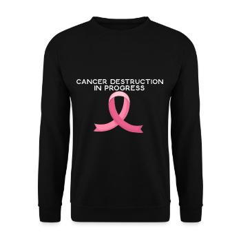 Krebszerstörung im Gange Lustige Chemo Tumorbekämp - Unisex Pullover - Schwarz - Vorne - Alina (178cm) & Michal (187cm)