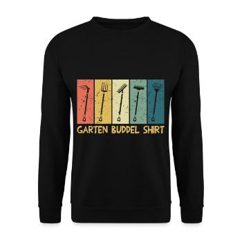 Garten Buddel Gärtner - Unisex Pullover - Schwarz - Vorne - Alina (178cm) & Michal (187cm)