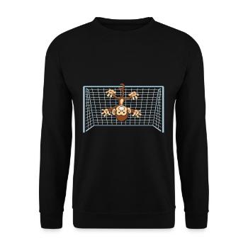 Funny Monkey Football Goalkeeper - Unisex Sweatshirt - black - Front - Alina (178cm) & Michal (187cm)