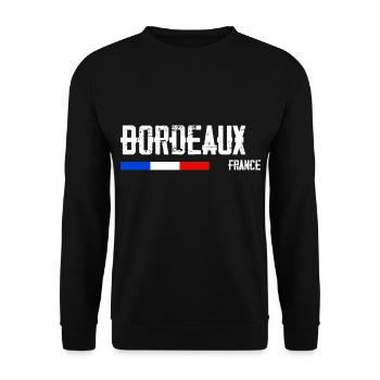 Ich mag Bordeaux Name der Stadt in Frankreich - Unisex Pullover - Schwarz - Vorne - Alina (178cm) & Michal (187cm)