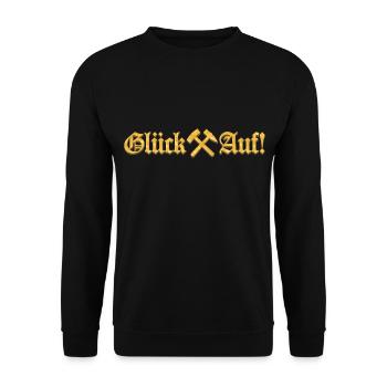 Glück Auf!! | Gold Edition - Unisex Pullover - Schwarz - Vorne - Alina (178cm) & Michal (187cm)