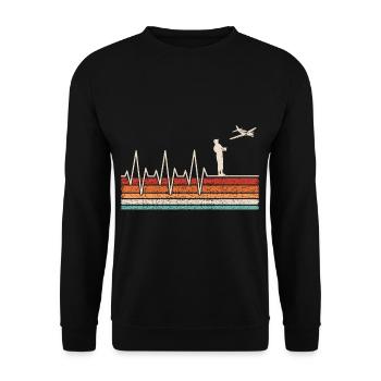 Modèle Fug Heartbeat - Sweat-shirt Unisexe - noir - Devant - Alina (178cm) & Michal (187cm)