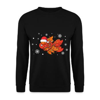 Noël des poissons rouges - Sweat-shirt Unisexe - noir - Devant - Alina (178cm) & Michal (187cm)