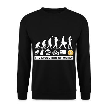 Bitcoin Crypto BTC The Evolution Of Money - Unisex Pullover - Schwarz - Vorne - Alina (178cm) & Michal (187cm)