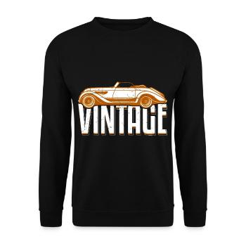 Vintage Car Old Car Oldschool - Unisex Sweatshirt - black - Front - Alina (178cm) & Michal (187cm)