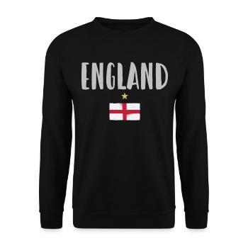 England Fußball Trikot Englische Flagge - Unisex Pullover - Schwarz - Vorne - Alina (178cm) & Michal (187cm)