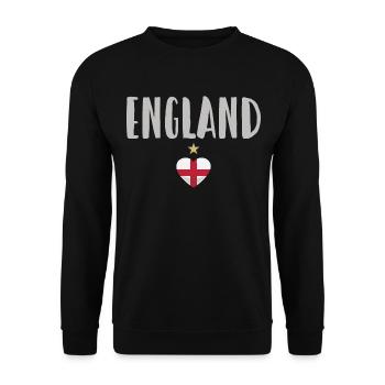 England Fußball Trikot Englische Flagge - Unisex Pullover - Schwarz - Vorne - Alina (178cm) & Michal (187cm)