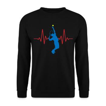ECG de tennis Heartbeat | Couleurs changeantes - Sweat-shirt Unisexe - noir - Devant - Alina (178cm) & Michal (187cm)