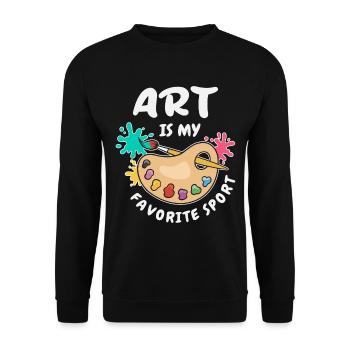 L’art est mon sport préféré - Sweat-shirt Unisexe - noir - Devant - Alina (178cm) & Michal (187cm)