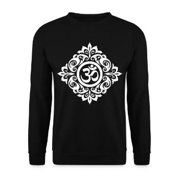Résonance cosmique : le Om sacré - Sweat-shirt Unisexe - noir - Devant - Alina (178cm) & Michal (187cm)