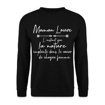 maman louve mère fille famille amour loup - Sweat-shirt Unisexe - noir - Devant - Alina (178cm) & Michal (187cm)