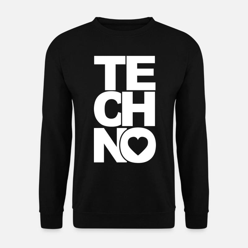 TECHNO LOVE LOVE - Unisex Sweatshirt - black