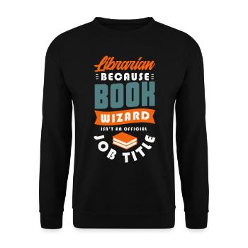 Librarian Gifts for a Librarian Fan - Unisex Sweatshirt - black - Front - Alina (178cm) & Michal (187cm)