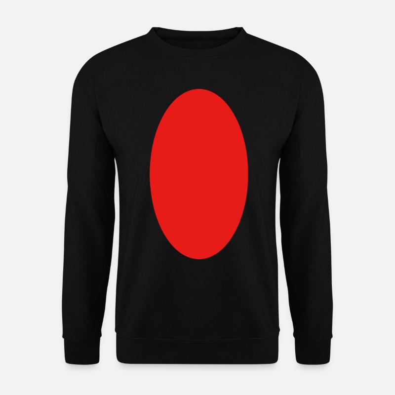 Circle - Red - Oval - Unisex Sweatshirt - black