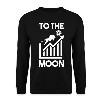 Investissement To The Moon Actions Bourse Investir Bull - Sweat-shirt Unisexe - noir - Devant - Alina (178cm) & Michal (187cm)