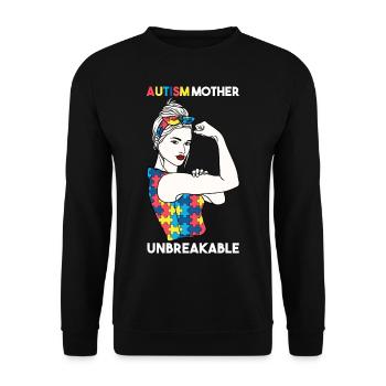Autism Mother Unbreakable World Autism - Unisex Sweatshirt - black - Front - Alina (178cm) & Michal (187cm)