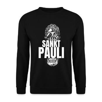 St Pauli. Éventail St pauli Éventail Paulianer Hamburger - Sweat-shirt Unisexe - noir - Devant - Alina (178cm) & Michal (187cm)