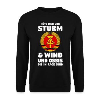 Ostdeutschland Ossi Deutschland DDR - Unisex Pullover - Schwarz - Vorne - Alina (178cm) & Michal (187cm)