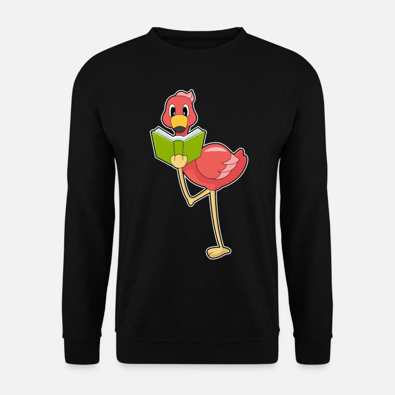 Flamingo Nerd Book - Unisex Sweatshirt - black