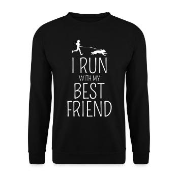 Canicross Trail Running Dog Sport Outdoor Hobby - Unisex Sweatshirt - black - Front - Alina (178cm) & Michal (187cm)