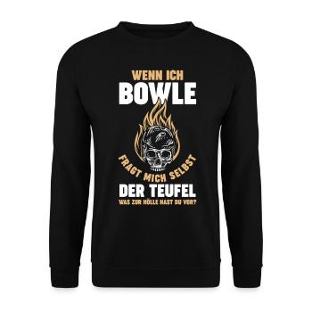 Bowler Bowlen Kegeln Bowling - Unisex Pullover - Schwarz - Vorne - Alina (178cm) & Michal (187cm)