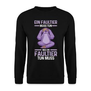 Faultier - Unisex Pullover - Schwarz - Vorne - Alina (178cm) & Michal (187cm)