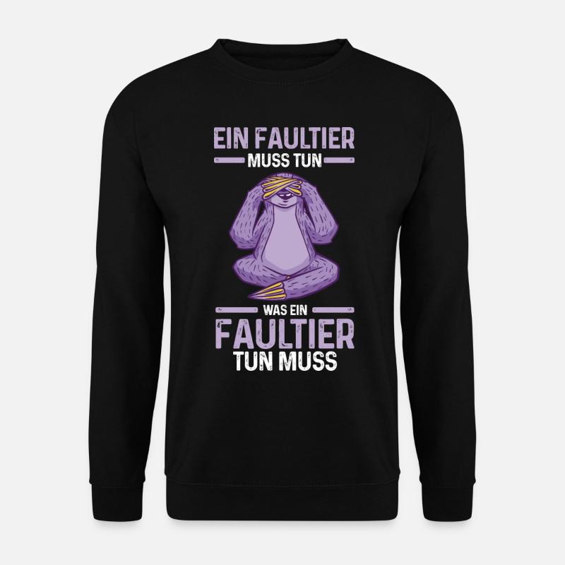 Faultier - Unisex Pullover - Schwarz