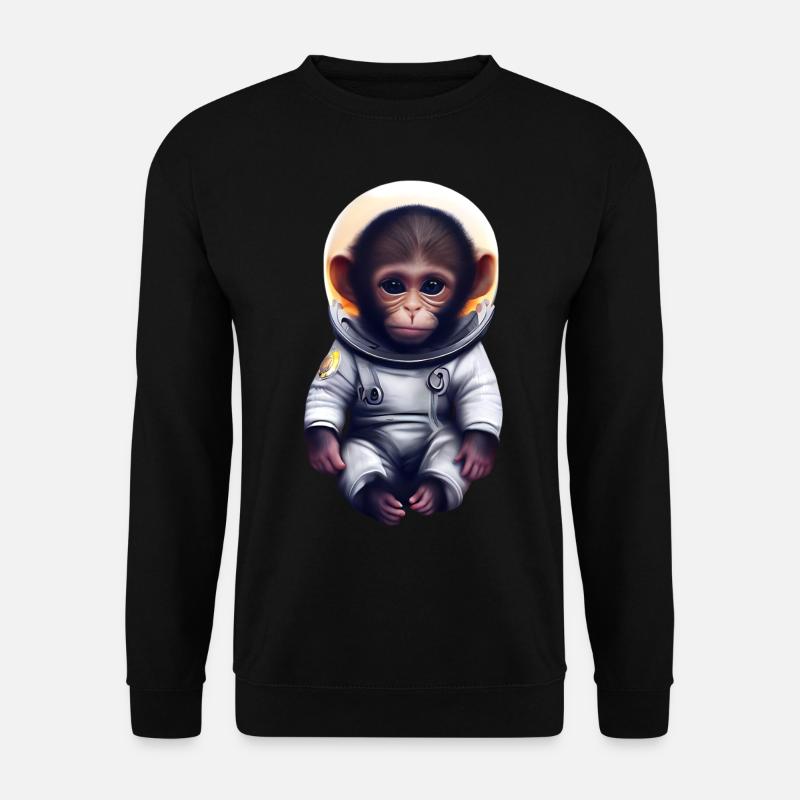 Affe Astronaut - Unisex Pullover - Schwarz