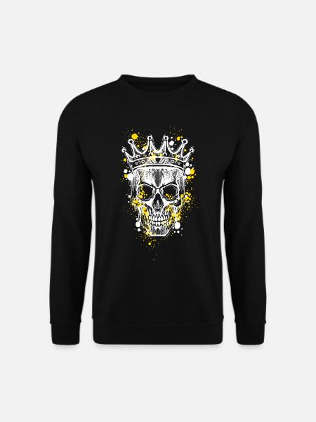 Totenkopf mit Krone - Unisex Pullover - Schwarz