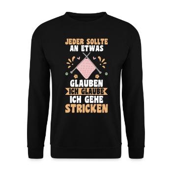 Häkeln Nähen Stricken - Unisex Pullover - Schwarz - Vorne - Alina (178cm) & Michal (187cm)