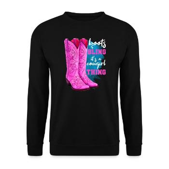Boots And Bling - Unisex Sweatshirt - black - Front - Alina (178cm) & Michal (187cm)