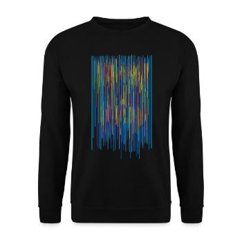 Colors Stripe Pattern - Vertical Structure - Unisex Sweatshirt - black - Front - Alina (178cm) & Michal (187cm)