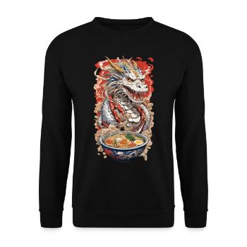 Anime Dragon & Ramen Noodle Soups Magic - Unisex Sweatshirt - black - Front - Alina (178cm) & Michal (187cm)