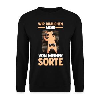 Dog We need more of my kind - Unisex Sweatshirt - black - Front - Alina (178cm) & Michal (187cm)