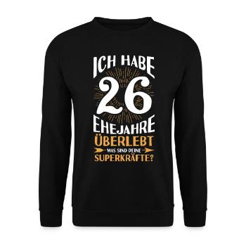 Ehe Jadehochzeit 26 Jahre Verheiratet Hochzeitstag - Unisex Pullover - Schwarz - Vorne - Alina (178cm) & Michal (187cm)