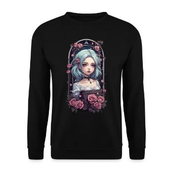 Gothic Anime Pastel Goth e-girl Urban Design - Unisex Sweatshirt - black - Front - Alina (178cm) & Michal (187cm)