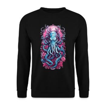Occult Kraken Monster Halloween Goth Design - Unisex Sweatshirt - black - Front - Alina (178cm) & Michal (187cm)