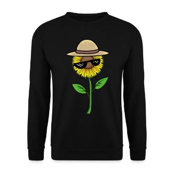 Sunflower Sunglasses Eyeglasses Gardener Flower Hat - Unisex Sweatshirt - black - Front - Alina (178cm) & Michal (187cm)