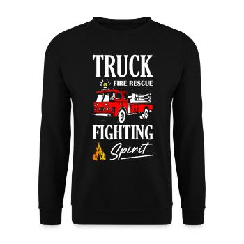 Fire Rescue Fighting Spirit - Unisex Sweatshirt - black - Front - Alina (178cm) & Michal (187cm)