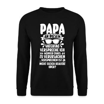 Papa Fête des pères Papa - Sweat-shirt Unisexe - noir - Devant - Alina (178cm) & Michal (187cm)