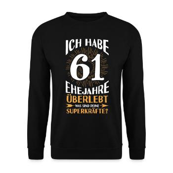 Mariage Ormes Mariage 61 ans Mariage - Sweat-shirt Unisexe - noir - Devant - Alina (178cm) & Michal (187cm)