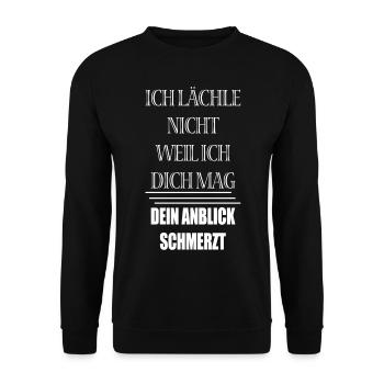 I don't smile 'cause I like you - Unisex Sweatshirt - black - Front - Alina (178cm) & Michal (187cm)