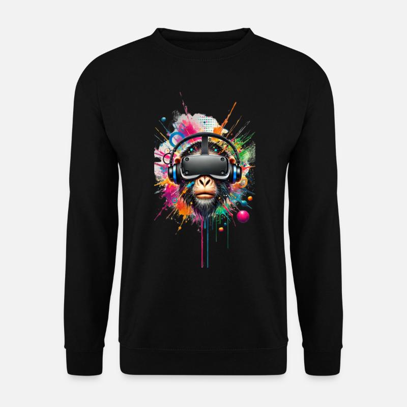 VR Affe bunt - Unisex Pullover - Schwarz