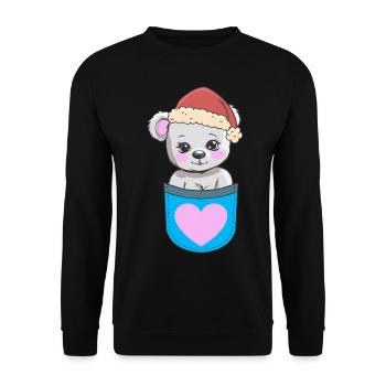 Enfant Enfants Père Noël Père Noël Teddy - Sweat-shirt Unisexe - noir - Devant - Alina (178cm) & Michal (187cm)