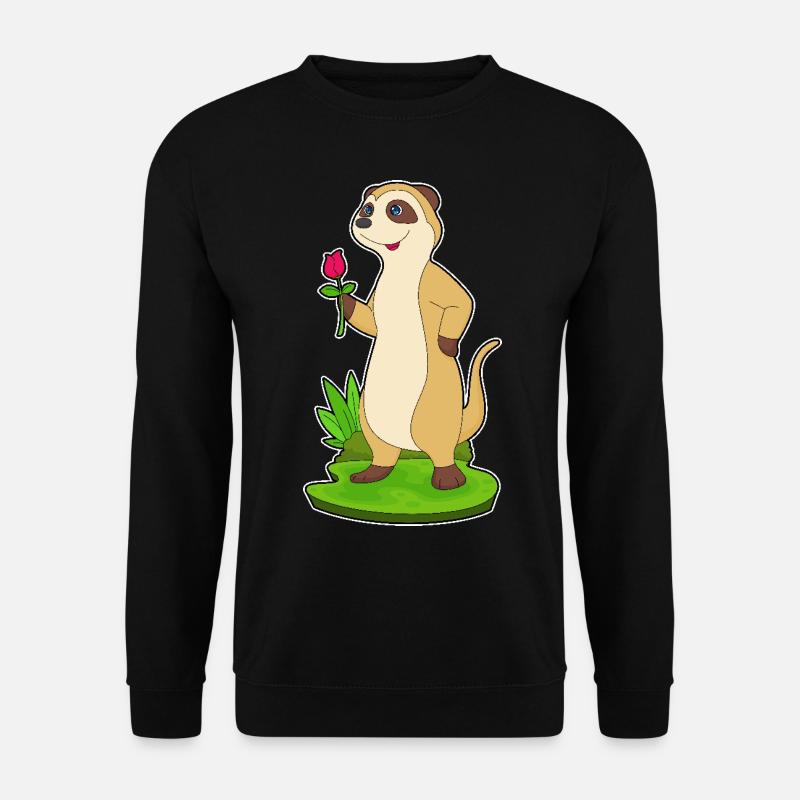Meerkat Rose Flower - Unisex Sweatshirt - black