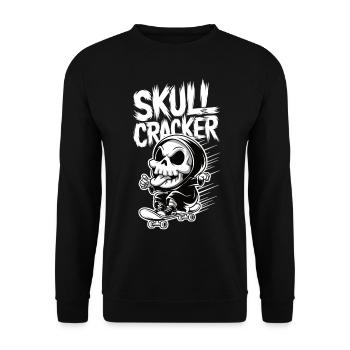 Skull Cracker Skateboard - Unisex Pullover - Schwarz - Vorne - Alina (178cm) & Michal (187cm)