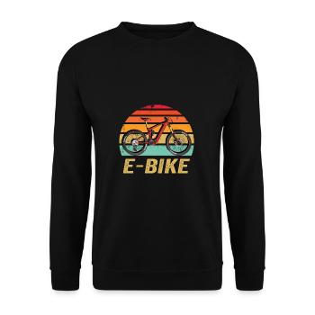 E-Bike MTB E-MTB - Unisex Sweatshirt - black - Front - Alina (178cm) & Michal (187cm)