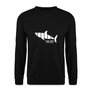 Requin hai-life Aileron de requin Requin - Sweat-shirt Unisexe - noir - Devant - Alina (178cm) & Michal (187cm)